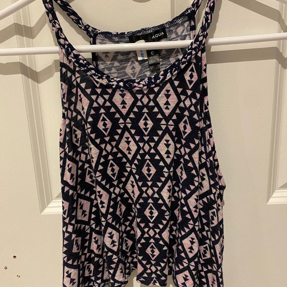 Aqua Multicolored Boho Tank Top